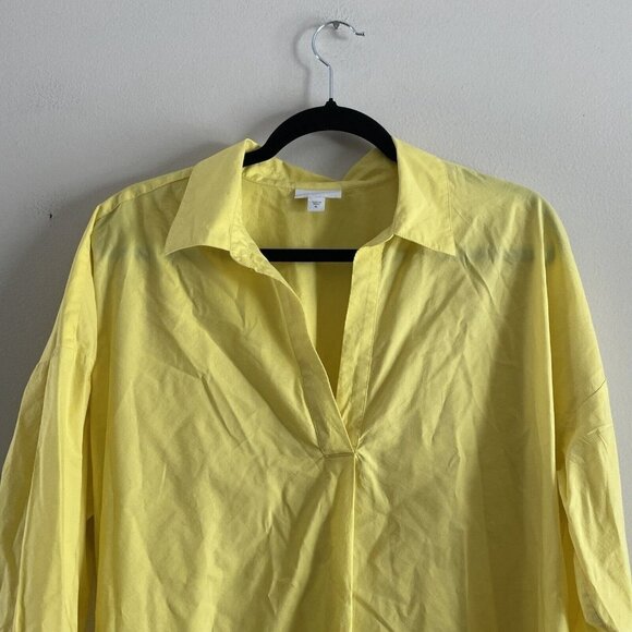 J.Jill Women XL Lemon Meringue Cotton Blend Long Sleeve Oversized Popover Tunic - Picture 6 of 11